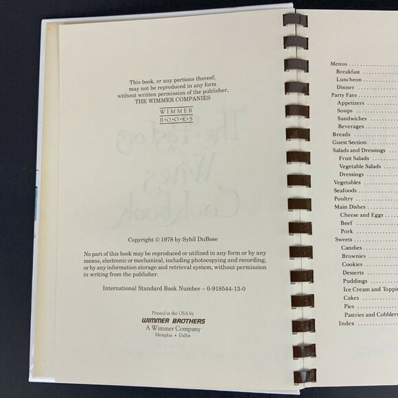 Vintage The Pastors Wives Cookbook 1978 By Sybil DuBose Spiral Bound Wimmer - Picture 4 of 12